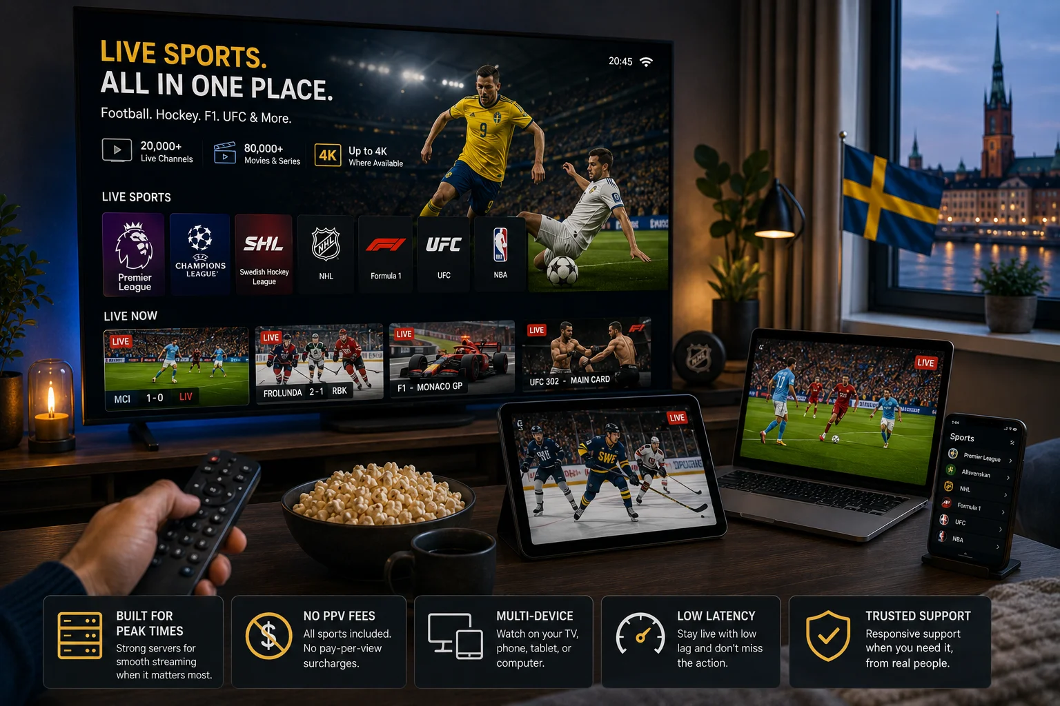 Best IPTV for Sports in Sweden: Football, Hockey & More